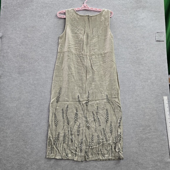 J. Jill Women Dress XS Olive Floral‎ Shift Embroidered Sleeveless - Picture 9 of 9